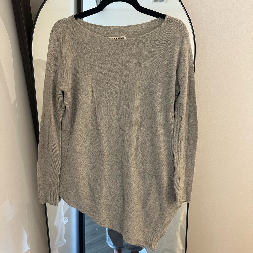 Alice + Olivia Light Gray Asymmetrical Sweater